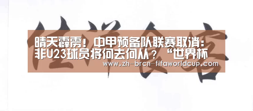 晴天霹雳!中甲预备队联赛取消:非U23球员将何去何从?“世界杯投注”(图1) 世界杯投注